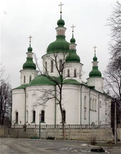 Image -- Saint Cyril's Church (12th century) in Kyiv.