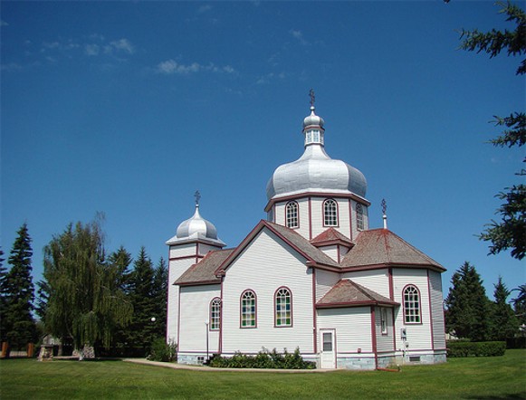 Image -- The Holy Spirit Ukrainian Orthodox Church in Hafford, Saskatchewan.