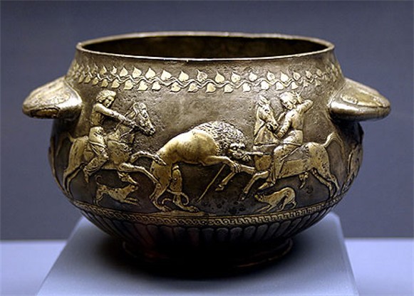 Image -- A Scythian gilded bowl from the Solokha kurhan (4th century BC).