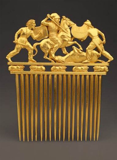 Image -- A Scythian gold comb from the Solokha kurhan (4th century BC).