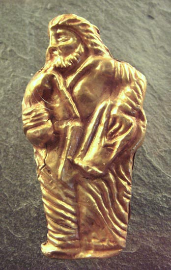 Image -- A gold statuette of a Scythian man from the Kul Oba kurhan.