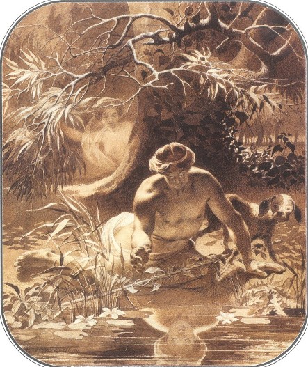 Image -- Taras Shevchenko: Narcissus and Echo (1856).