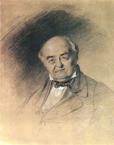 Image -- Taras Shevchenko's drawing of Mikhail Shchepkin (1858).