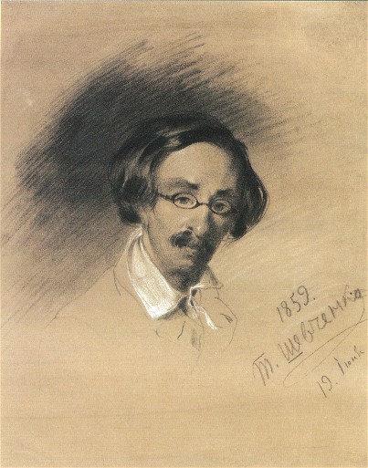 Image -- Taras Shevchenko's sketch of Mykhailo Maksymovych (1859).