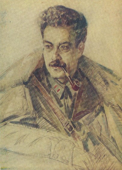 Image -- Oleksii Shovkunenko: Portrait of Leonid_ Pervomaisky (1943).
