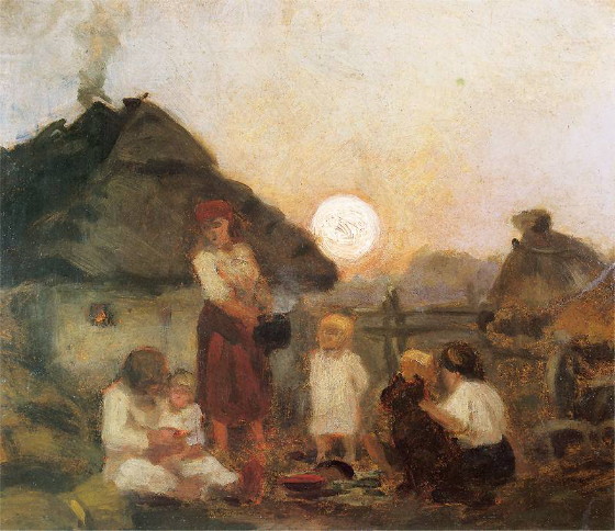 Image -- Jan Stanislawski: Supper (1890).