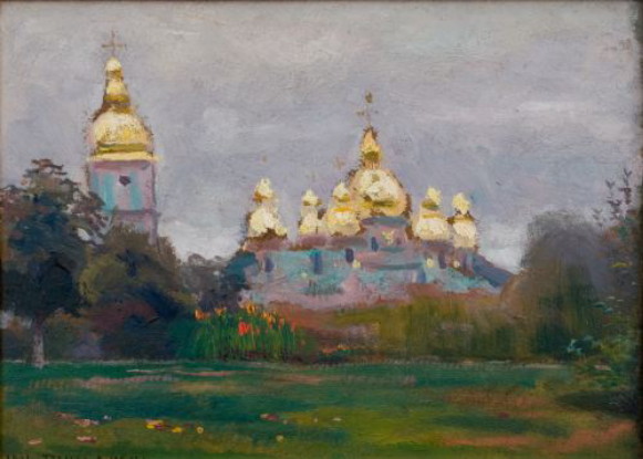 Image -- Jan Stanislawski: Saint Michael's Cathedral in Kyiv (1898).