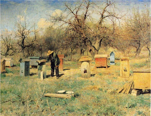 Image -- Serhii Svitoslavsky: A Spring Day among the Hives.