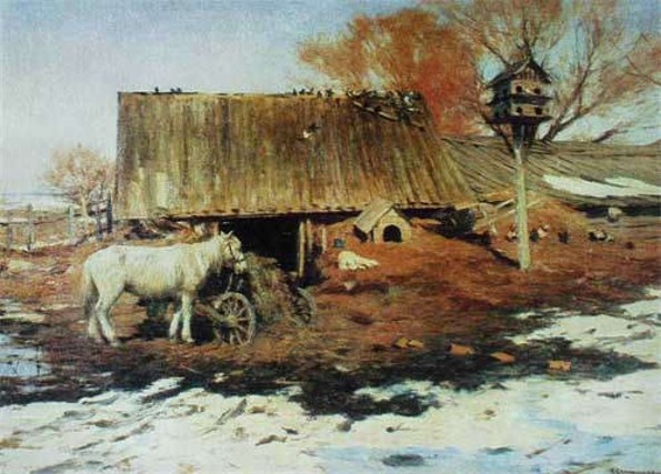 Image -- Serhii Svitoslavsky: A Yard in Early Spring.