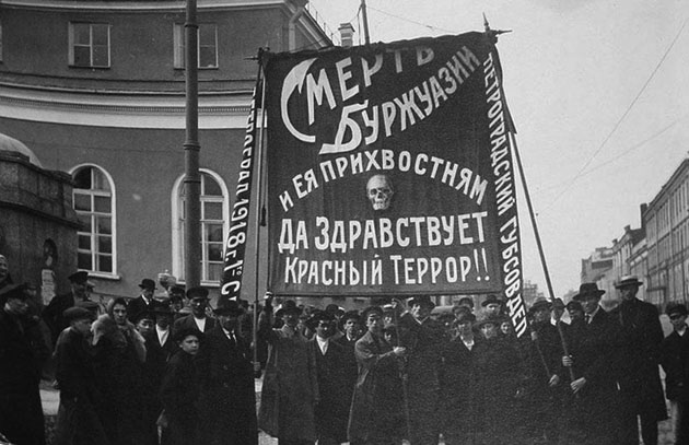 Image - Soviet rally supporting Cheka terror against (1918). 