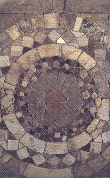 Image -- A floor mosaic of the Church of the Tithes.