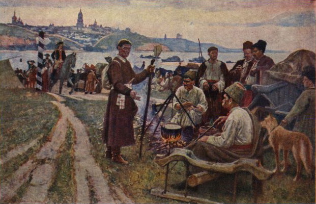 Image -- Karpo Trokhymenko: Cossacks Supper at Their Battle Posts.