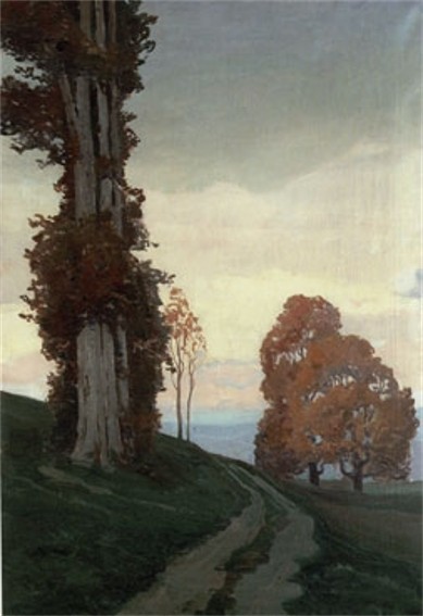 Image -- Ivan Trush: A  Landscape with a Tree.