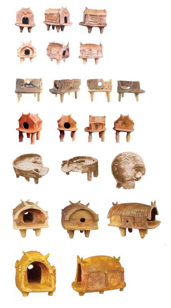 Image -- Trypilian culture: clay models of dwellings.