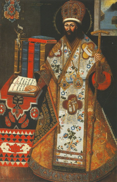 Image -- Portrait of Dymytrii Tuptalo as Metropolitan of Rostov.