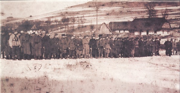Image -- The Burlaky company of the Ukrainian Insurgent Army (Peremyshl region, winter 1946) (photo from Litopys Ukrains'koi Povstans'koi Armii).