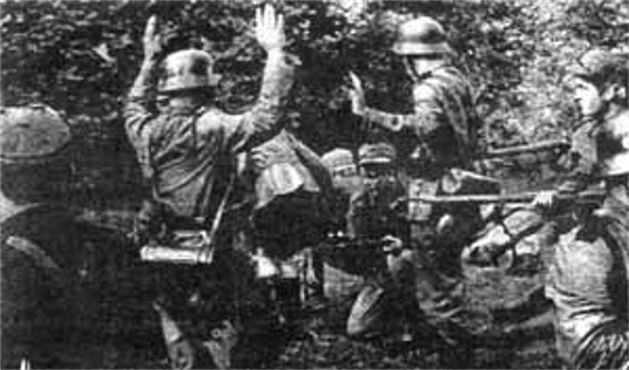 Image -- UPA insurgents with captured German soldiers.