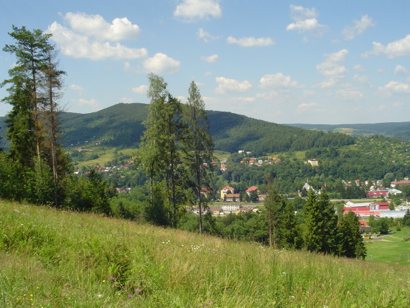 Image -- A view of Ustryky Dolishni (Ustrzyki Dolne) in the Middle Beskyd.