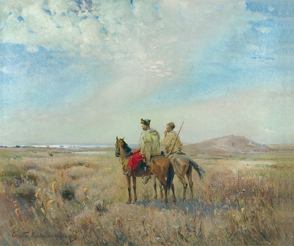 Image -- Serhii Vasylkivsky: Guarding Zaporozhian Free Lands (1890).