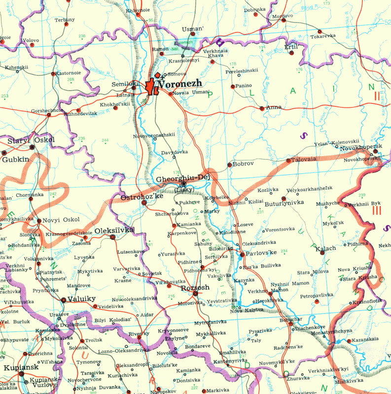Image -- Map of Voronezh region