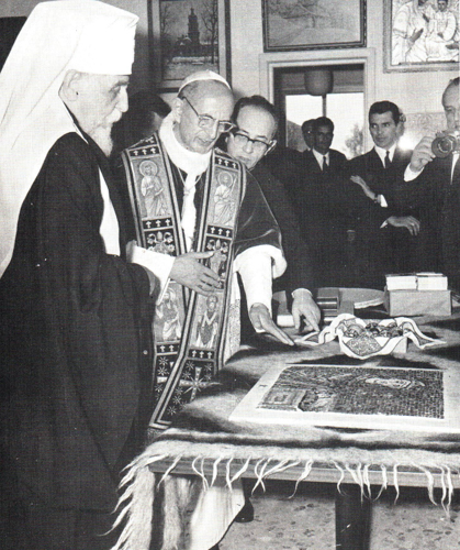 Image -- Cardinal Yosyf Slipyj with Pope Paul VI.