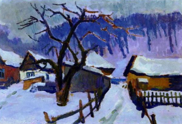 Image -- Vasyl Zabashta: Winter Twilight (1974).